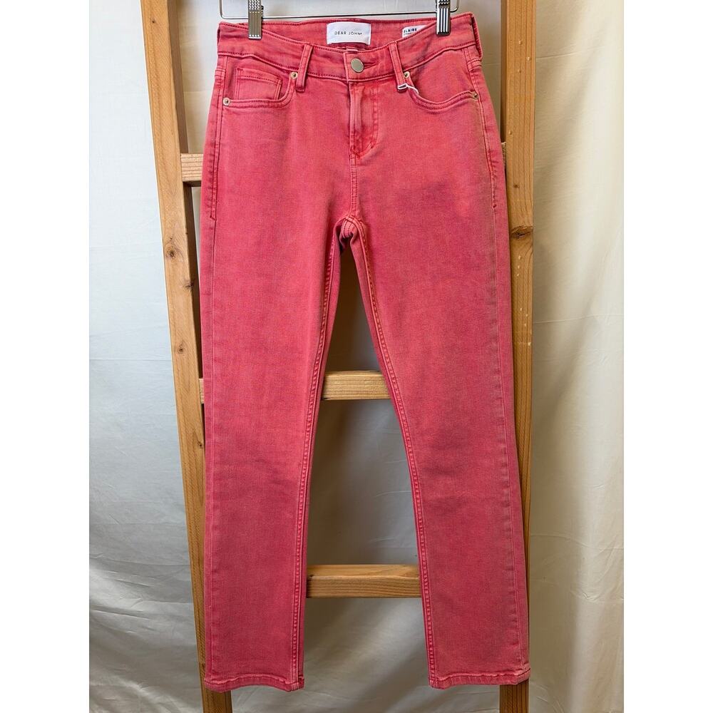 NWT Dear John Blaire Straight Leg Denim Jeans - Coral #0345 SZ 26